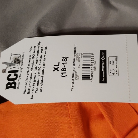 NWT Time and Tru Women's Short Sleeve Eyelet Ruffle Dress with Belt - Picture 3 of 6